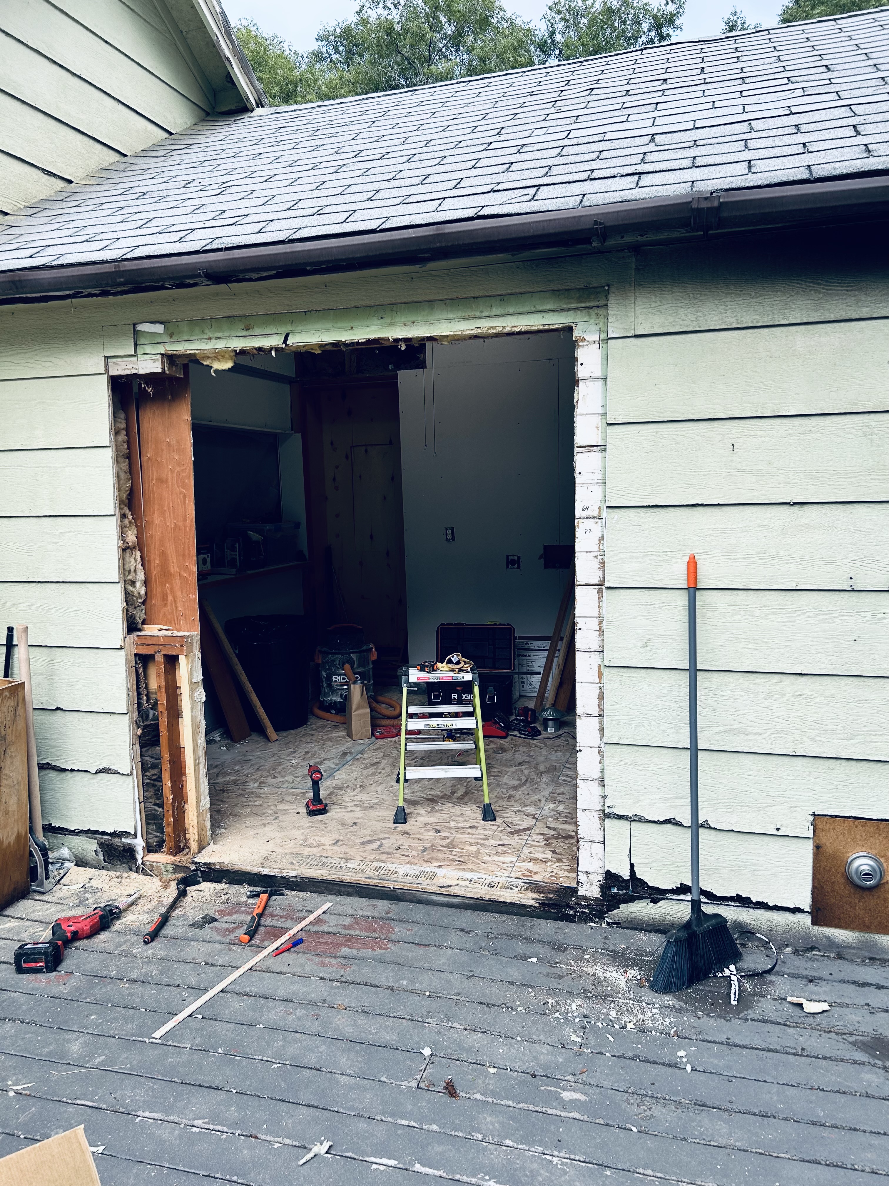 Wall removal – structural opening for door framing